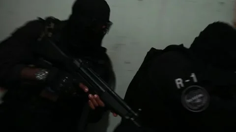 SWAT Team - 2 Man Entry Pinsur Stock Footage 58303332