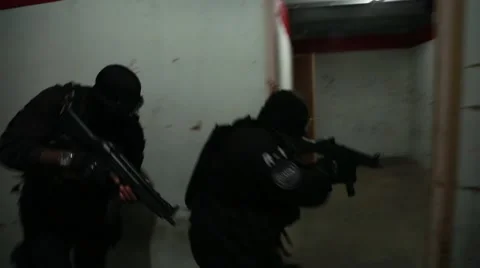 SWAT Team - 2 Man Entry Pinsur Stock Footage 58303503