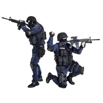 Swat team in action Stock Photos