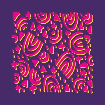 Swatches of memphis style patterns. Design 80-90s. . Hand drawing sketch text Stock Illustration