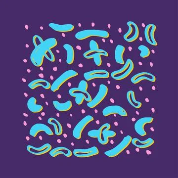Swatches of memphis style patterns. Design 80-90s. . Hand drawing sketch text Stock Illustration