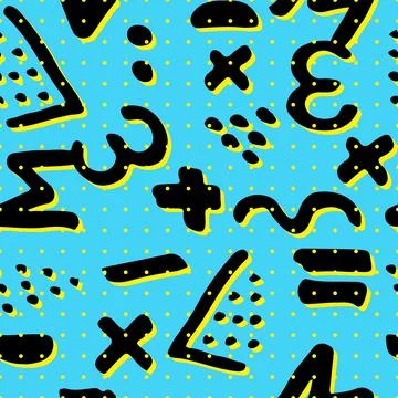 Swatches of memphis style patterns, seamless background. Design 80-90s. Hand  Stock Illustration