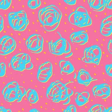 Swatches of memphis style patterns, seamless background. Design 80-90s. Hand  Illustrazione stock