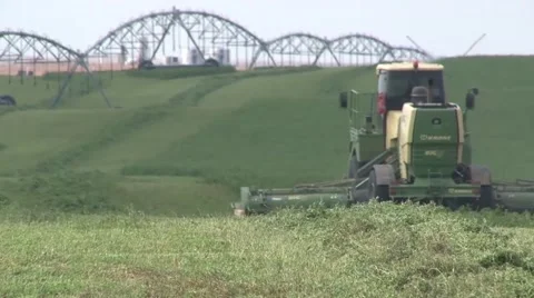 Swather Medium Behind Shot Stock Footage 45519573
