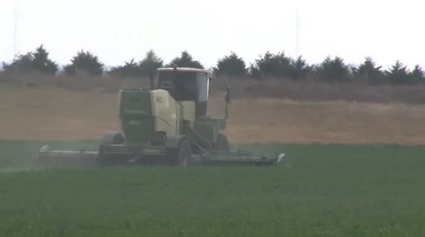 Swather Medium Side Shot Stock Footage 45519551