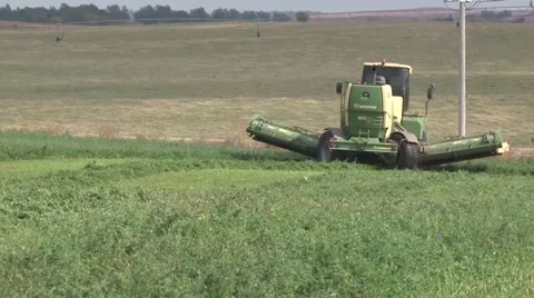 Swather Turning Around Stock Footage 45519589