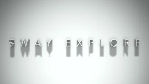 Sway explore 3D title animation white text on a white background Stock Footage 299749286