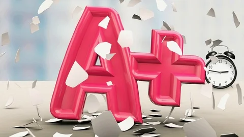 Swaying egg hatching out grade result A+. 3D rendering. animation. Stock Footage 109272446