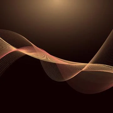 Swaying wavy lines Abstract Wave background brown Abstract shiny golden wavy  Stock Illustration