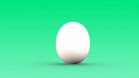 Swaying white egg with spring green background. 3D rendering. animation. 库存影片 108216148