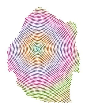 Swaziland dotted map. Digital style shape of Swaziland. Tech icon of the co.. 库存插图