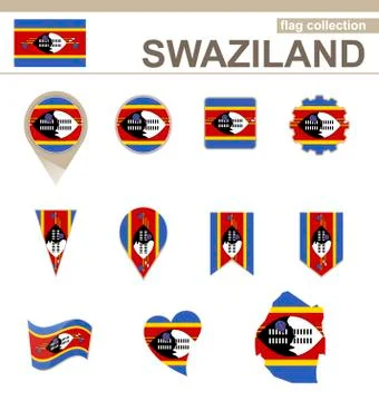 Swaziland Flag Collection Stock Illustration