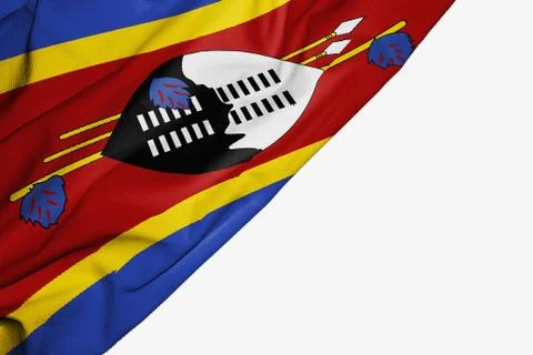 Swaziland flag of fabric with copyspace for your text on white background. Stock Illustration
