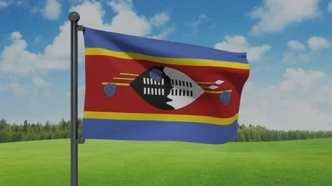Swaziland Flag Stock Footage 153256189