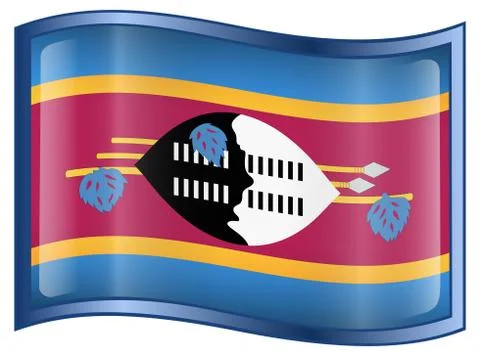Swaziland flag icon. Stock Illustration