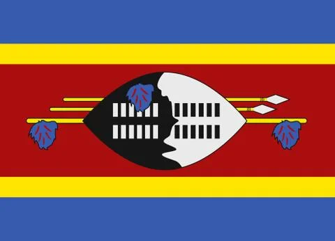 Swaziland flag vector 스톡 일러스트