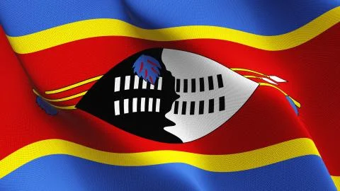 Swaziland flag waving on wind. Stock-Illustration
