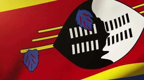 Swaziland flag waving in the wind. Looping sun rises style.  Animation loop 스톡 동영상 48914198