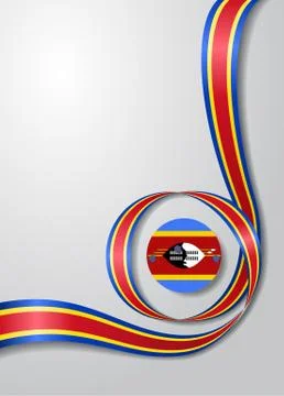 Swaziland flag wavy background. Vector illustration. Stock Illustration
