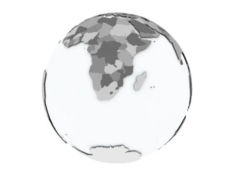 Swaziland on globe isolated Illustrazione stock