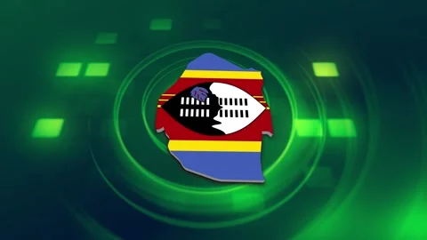 Swaziland Map and Flag Background Stock Footage 344030151