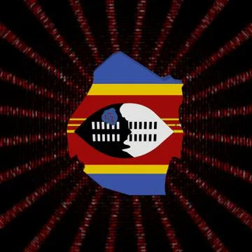 Swaziland map flag on red hex code burst illustration イラスト素材