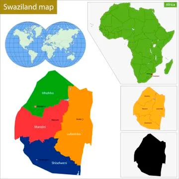 Swaziland map Stock Illustration
