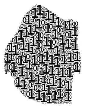 Swaziland Map Mosaic of Binary Digits Illustrazione stock