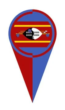 Swaziland Map Pointer Location Flag Illustrazione stock