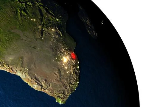 Swaziland from space Stock Illustration