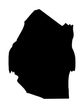Swaziland vector map silhouette isolated on white background Ilustração Stock