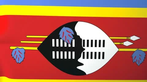 Swaziland Waving Flag Stock Footage 10762646
