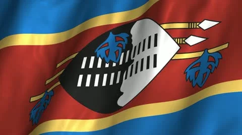 Swaziland Waving Flag Stock Footage 12363009