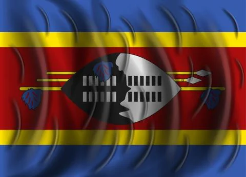 Swaziland wind flag イラスト素材