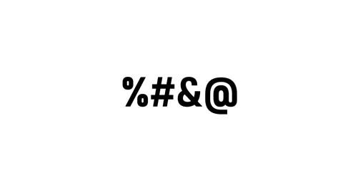 Swear and curse words censor symbols, angry grawlix typography icon isolated Stock Footage 345345767