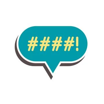 Swear bubble expressing anger and frustration icon Stock Illustration