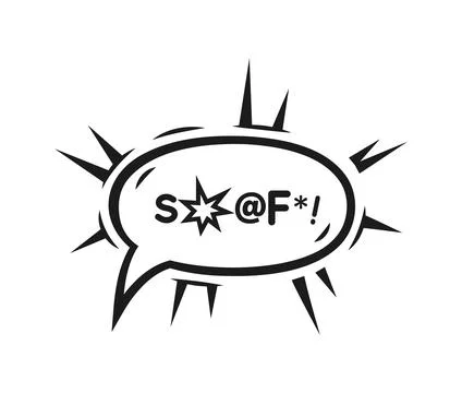 Swear curse in comic speech bubble, expletive word Illustrazione stock
