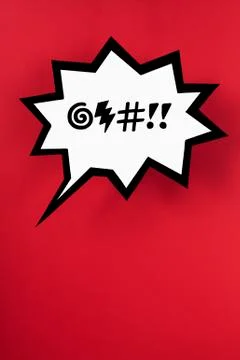 Swear word speech bubble against red background Stock Illustration