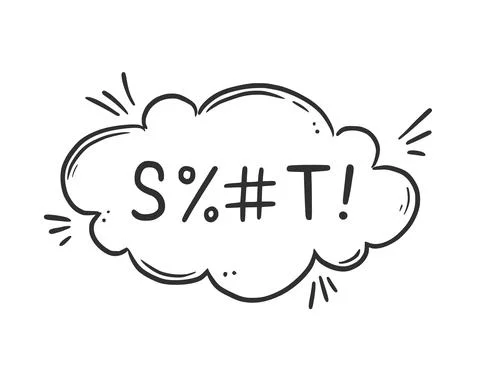 Swear word speech bubble. Vector Stock Illustration