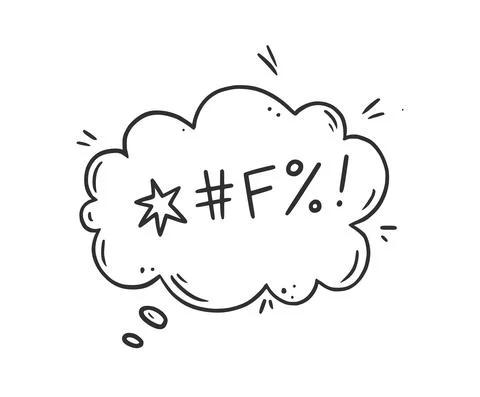 Swear word speech bubble. Vector Stock Illustration