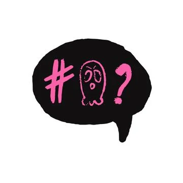 Swear words on speech bubble. Curse crayon doodle text. Bad bulling expression Stock Illustration