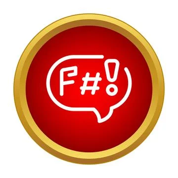 Swearing profanity speech bubble on red button Stock Illustration