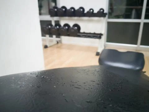 Sweat on the bench exercise Stock Photos