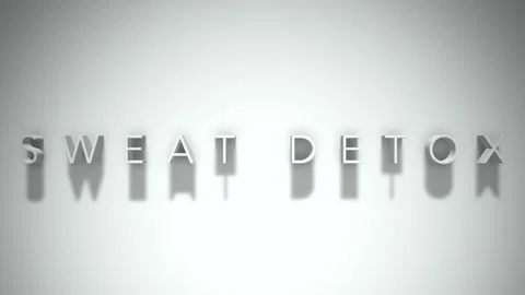 Sweat detox 3D title animation with shadows on a white background Stock Footage 297117946