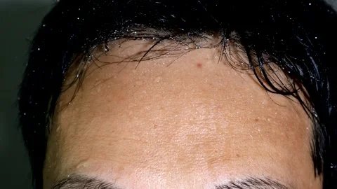 Sweat dripping from a man after exercise Stock Footage 334634225