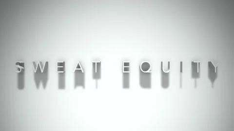 Sweat equity 3D title animation white text on a white background Stock Footage 299647500