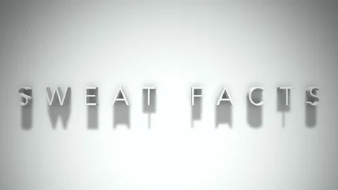 Sweat facts 3D title animation with shadows on a white background Stock Footage 297117952