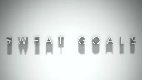 Sweat goals 3D title animation with shadows on a white background Stock Footage 297386261