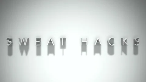 Sweat hacks 3D title animation with shadows on a white background Stock Footage 297117950