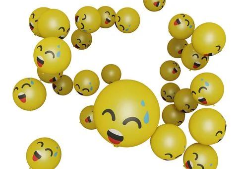 Sweat smiling 3d render emoticon or emoji perfect for sosial media, branding, Stock Illustration